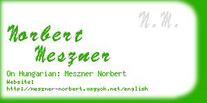 norbert meszner business card